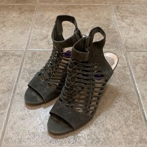 Vince Camuto Gray Suede Heels, 8 1/2